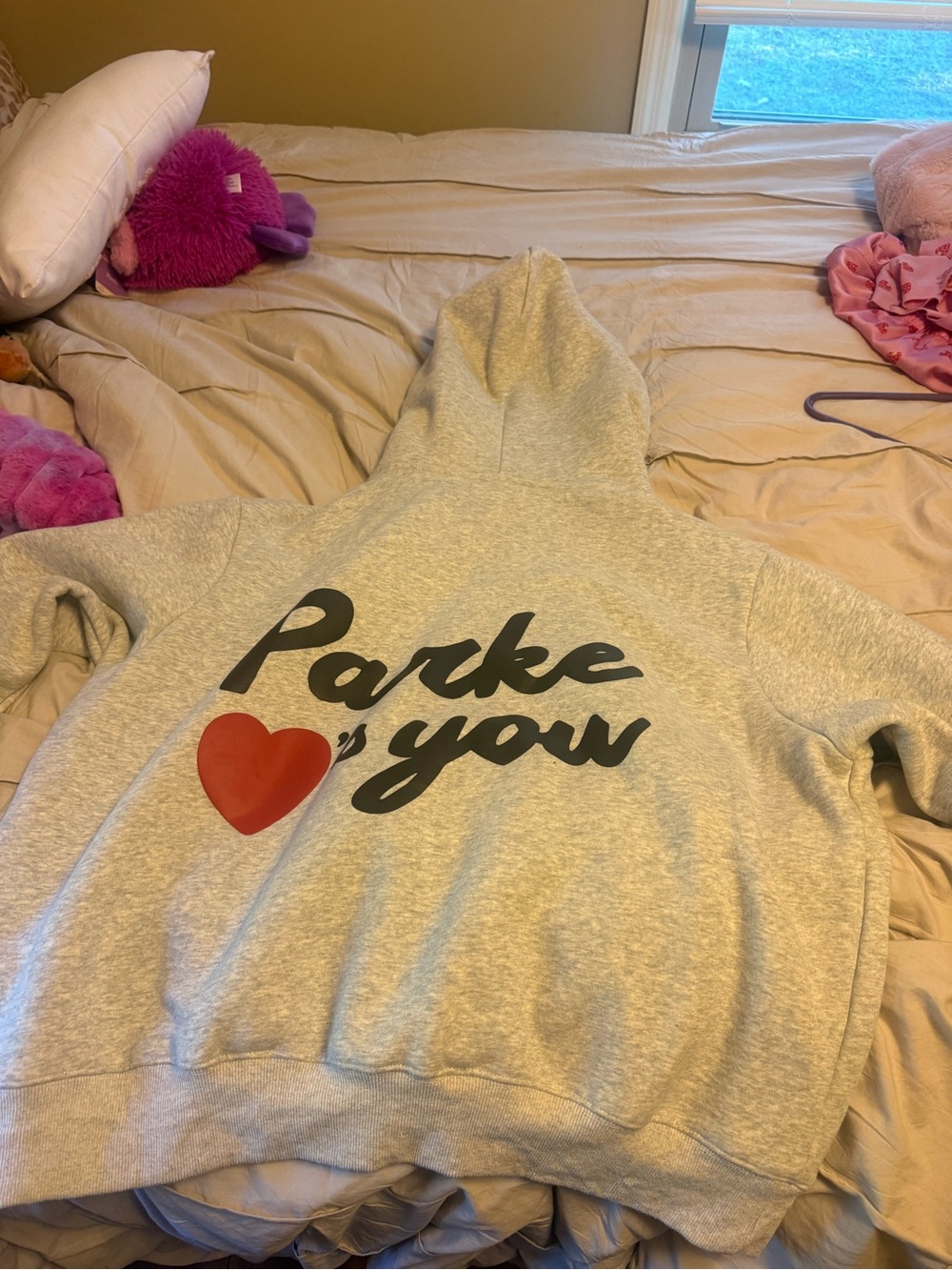 ‘Parke Loves You' grey Hoodie - Picture 3 of 3